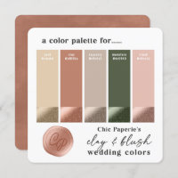 Clay & Blush Pink 2022 Wedding Colour Palette Card