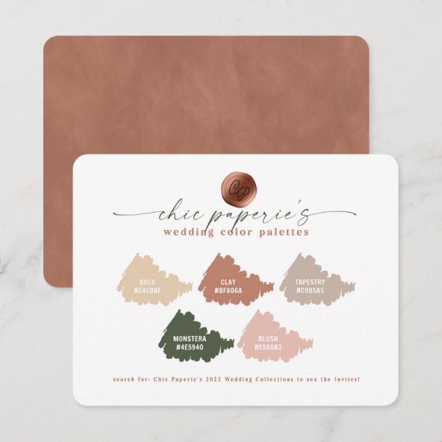 Clay & Blush Pink 2022 Wedding Colours Palette Car (Front/Back)