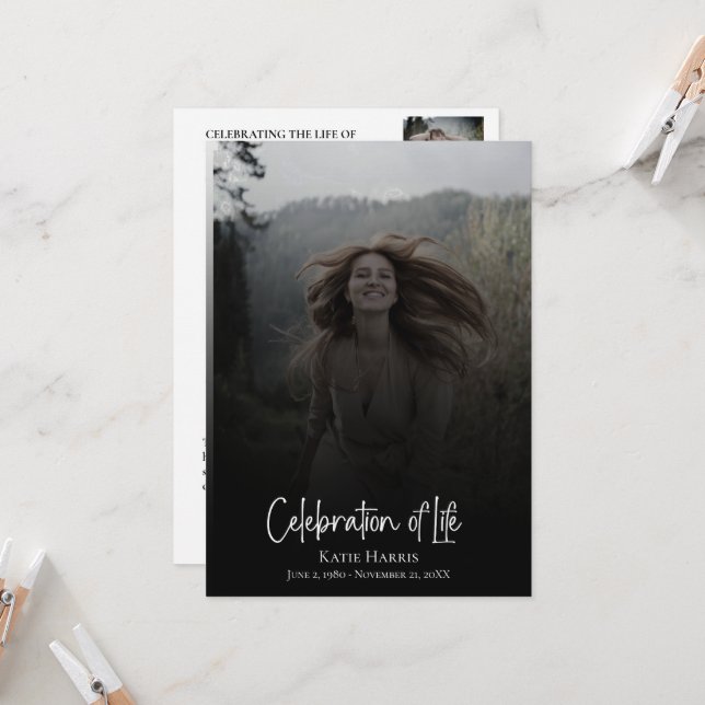 Clay Celebration of Life Funeral Program  Invitation (Front/Back In Situ)