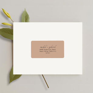 Clay   Chic Simple Clean Wedding Address  Label