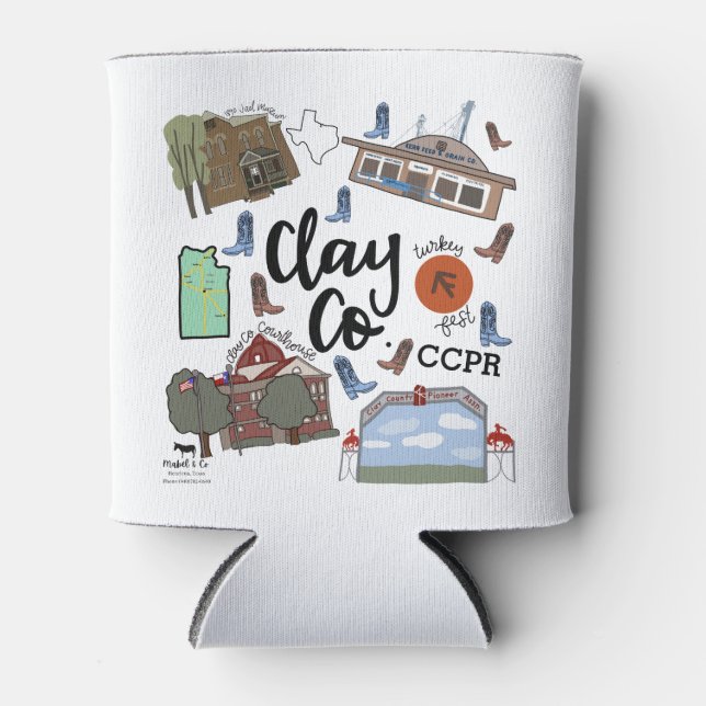 Clay County Can Cooler (Front)
