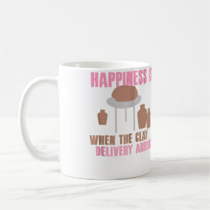 Clay Delivery Happiness Pottery Design Coffee Mug