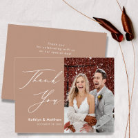 Clay Elegant Script Modern Photo Simple Wedding