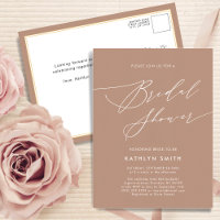 Clay Elegant Script Modern Simple Bridal Shower