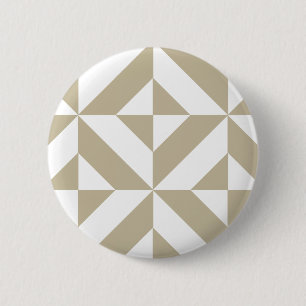 Clay Geometric Deco Cube Pattern 6 Cm Round Badge
