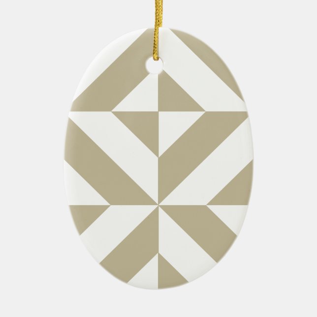 Clay Geometric Deco Cube Pattern Ceramic Tree Decoration (Front)