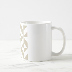 Clay Geometric Deco Cube Pattern Coffee Mug