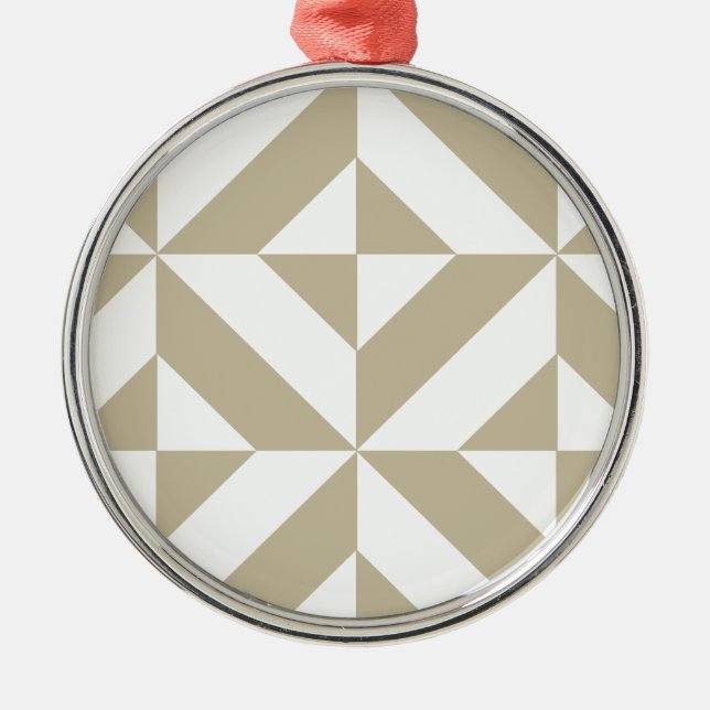 Clay Geometric Deco Cube Pattern Metal Tree Decoration (Front)