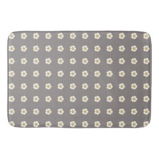 clay grey yellow and white Buttercup Flowers Bath Mat