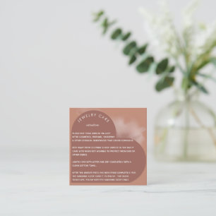 Clay Heart Arch Jewellery Care Instruction Thank Y Square Business Card