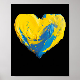 Clay Heart Ukraine Blue And Yellow Poster