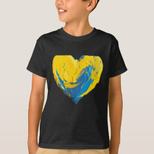 Clay Heart Ukraine Blue And Yellow T-Shirt