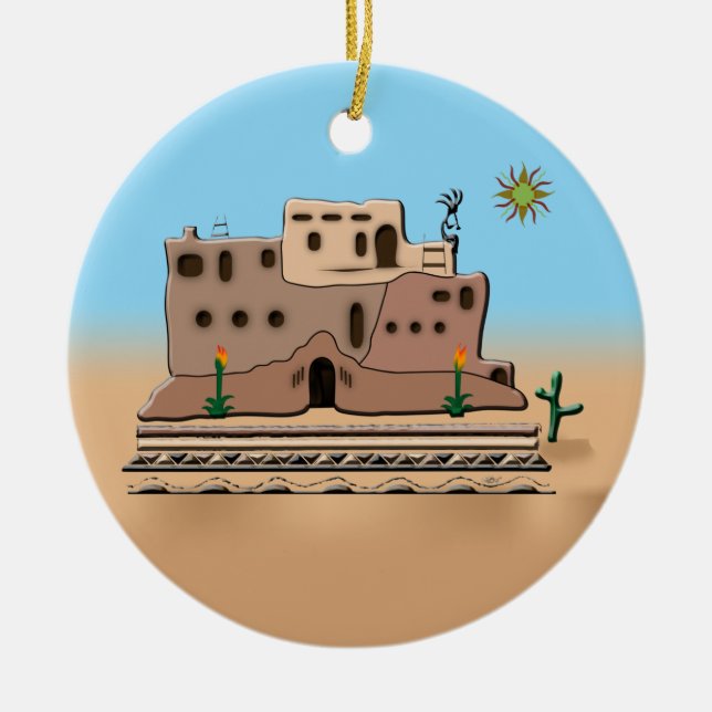 Clay House Ceramic Tree Decoration (Front)