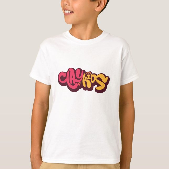 Clay Kids - Logo white t-shirt (Front)