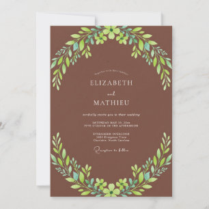 Clay Leafy Wedding Invitation