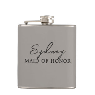 Clay Minimalist Bridal Party  Hip Flask