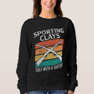 Clay Pigeon Shooting Golf With Shotgun Sweatshirt