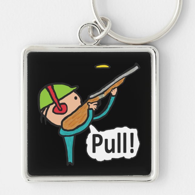 Clay Pigeon Trap Shooting Key Ring (Front)