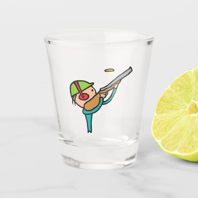 Clay Pigeon Trap Shooting Shot Glass (Front)