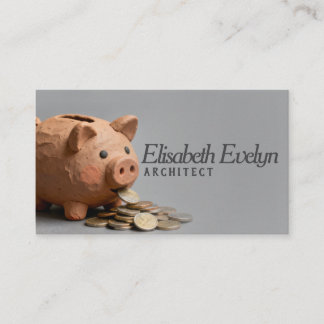Clay Piggy Bank: A Symbol of Savings and Growth Business Card