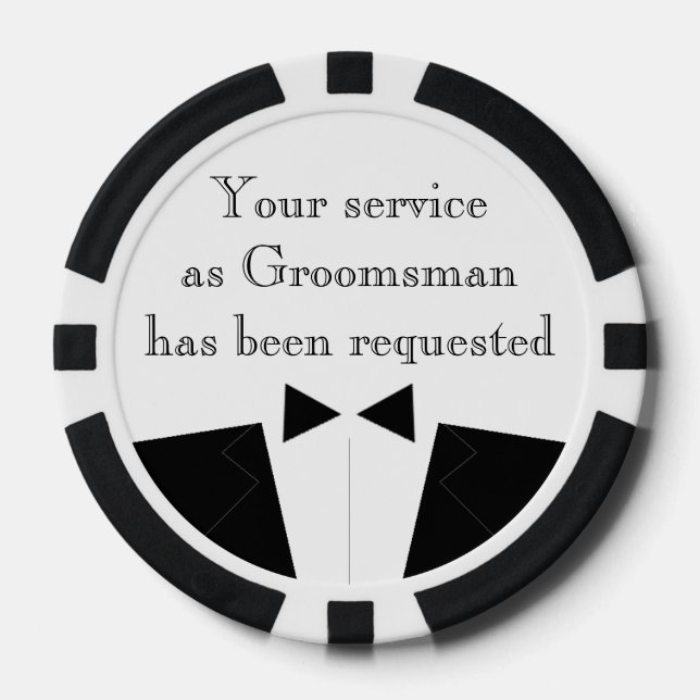 Clay Poker Chip Best Man or Groomsman Invite (Front)
