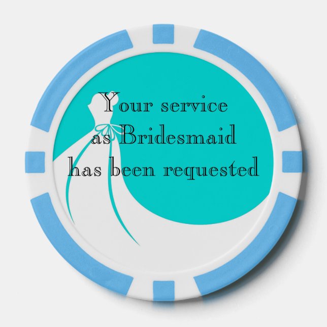 Clay Poker Chip Maid of Honour or Bridesmaid Invit (Front)