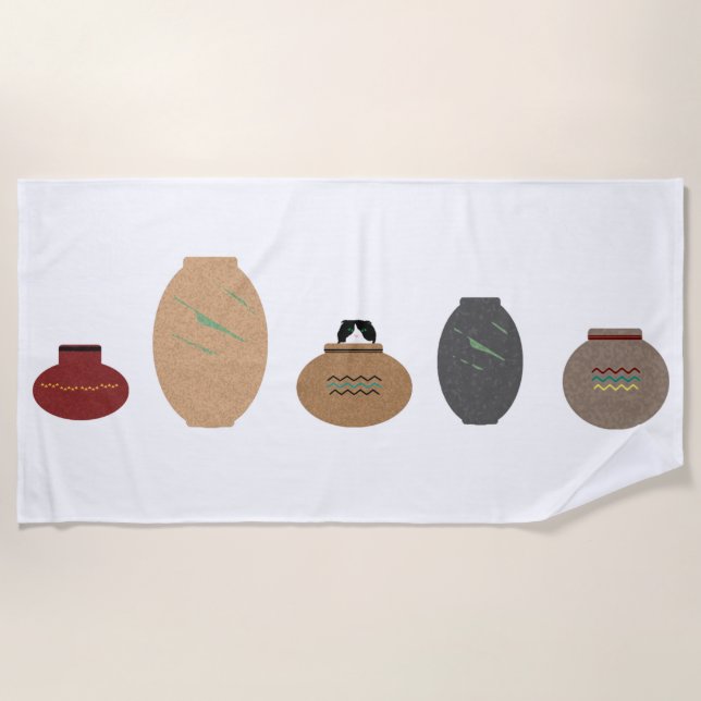 Clay Pots Beach Towel (Front)
