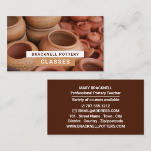 Clay Pots, Pottery Classes, Potters Business Card