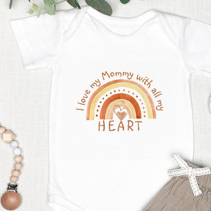 Clay Rainbow - I Love My Mummy With All My Heart Baby Bodysuit