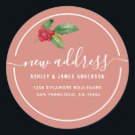 Clay Rose Christmas Holly New Address Seal<br><div class="desc">The Clay Rose Christmas Holly New Address Seal features a warm clay rose background paired with painted holly leaves and bright red berries. This calm and modern holiday design adds a cozy touch to change-of-address mail, Christmas cards, and winter envelopes. The soft color palette and elegant script lettering create a...</div>