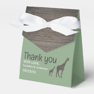 Clay Safari Giraffe, Rustic Wedding Favour Box