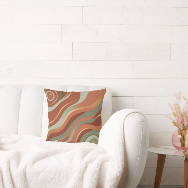 Clay & Sage Wave Cushion (Couch)