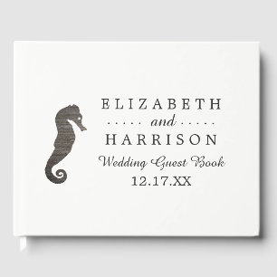 Clay Seahorse Beach Wedding Guest Book