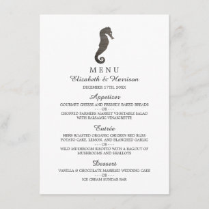Clay Seahorse Beach Wedding Menu