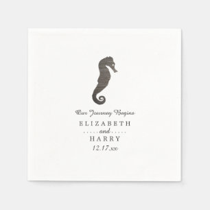 Clay Seahorse Beach Wedding Napkin