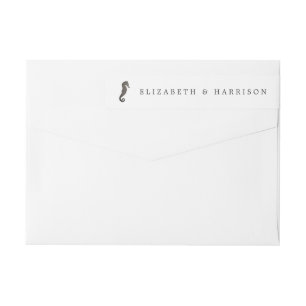 Clay Seahorse Beach Wedding Wrap Around Label
