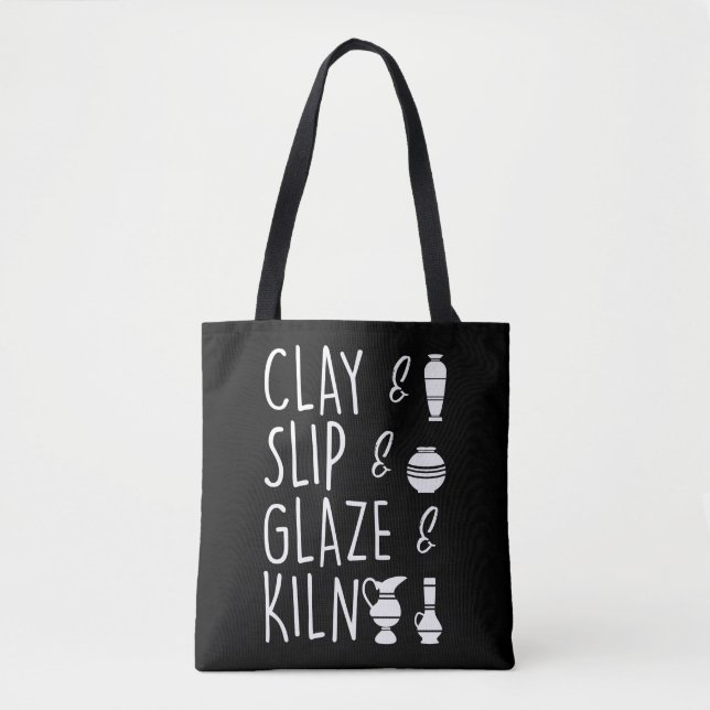 Clay Slip Glaze Kiln Pottery Ceramic Tote Bag (Front)