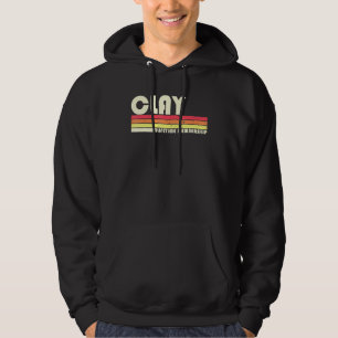 Clay Surname Retro Vintage 80s 90s Birthday Reunio Hoodie