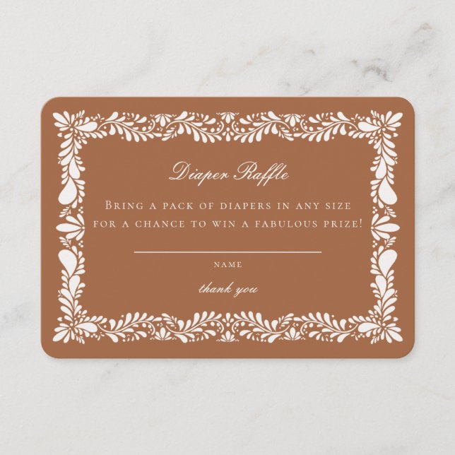 Clay Talavera Tile Diaper Raffle Invitation Insert (Front)