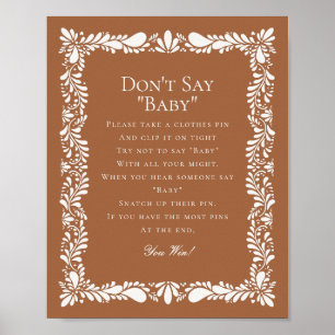 Clay Talavera Tile Dont Say Baby Shower Game Poster