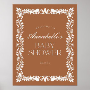 Clay Talavera Tile Fiesta Baby Shower Welcome Poster