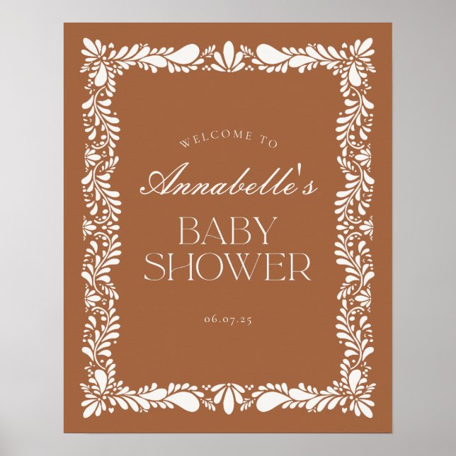 Clay Talavera Tile Fiesta Baby Shower Welcome Poster (Front)