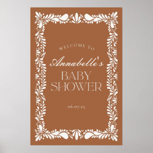 Clay Talavera Tile Fiesta Baby Shower Welcome Poster