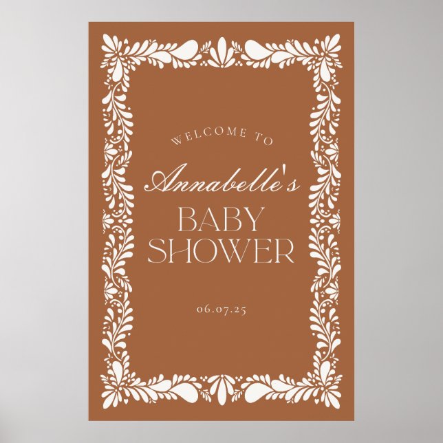 Clay Talavera Tile Fiesta Baby Shower Welcome Poster (Front)