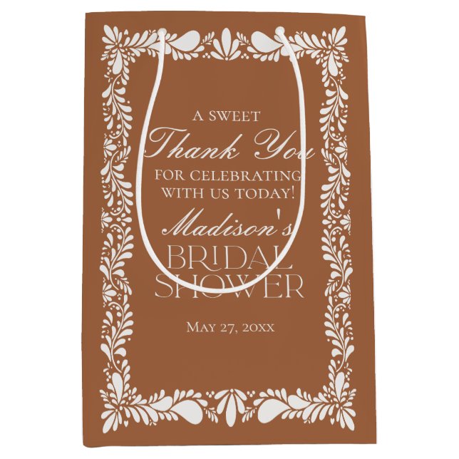 Clay Talavera Tile Fiesta Bridal Shower Favours Medium Gift Bag (Front)