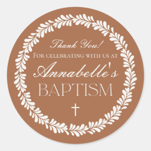 Clay Talavera Tile Spanish Fiesta Baptism Favour Classic Round Sticker