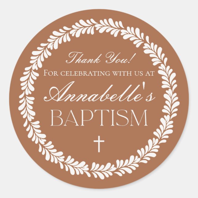 Clay Talavera Tile Spanish Fiesta Baptism Favour Classic Round Sticker (Front)