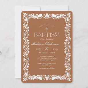 Clay Talavera Tile Spanish Fiesta Baptism Invitation