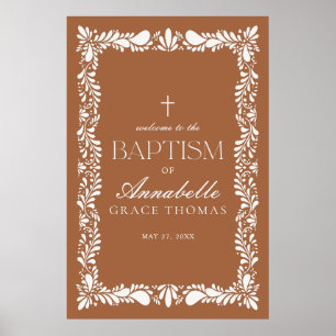 Clay Talavera Tile Spanish Fiesta Baptism Welcome Poster