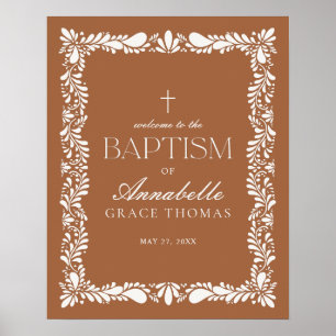 Clay Talavera Tile Spanish Fiesta Baptism Welcome Poster